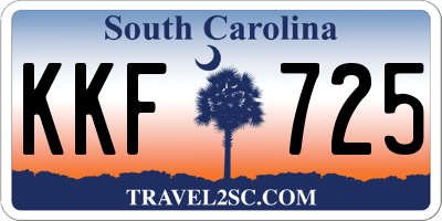 SC license plate KKF725