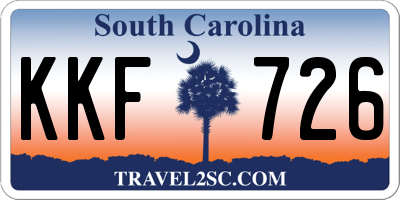SC license plate KKF726