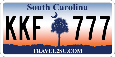SC license plate KKF777