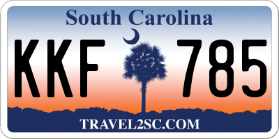 SC license plate KKF785