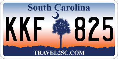 SC license plate KKF825