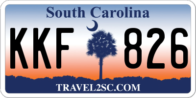 SC license plate KKF826