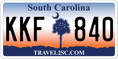SC license plate KKF840