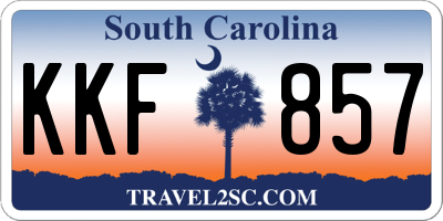 SC license plate KKF857