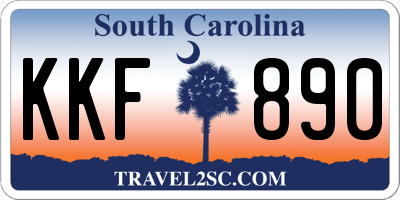 SC license plate KKF890