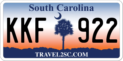 SC license plate KKF922