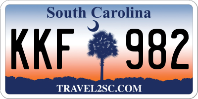 SC license plate KKF982