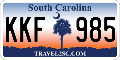 SC license plate KKF985