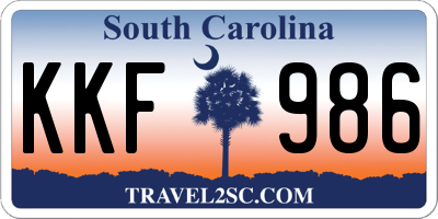 SC license plate KKF986