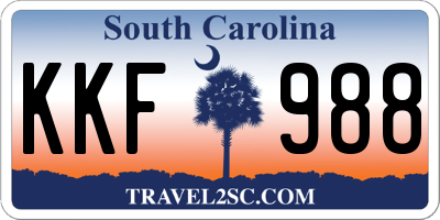 SC license plate KKF988