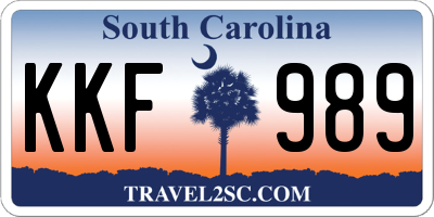 SC license plate KKF989