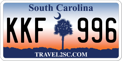 SC license plate KKF996