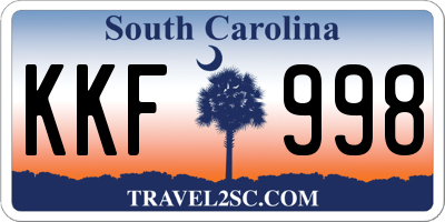 SC license plate KKF998