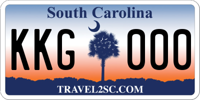 SC license plate KKG000