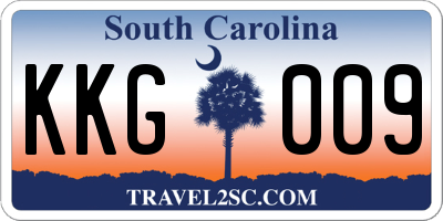 SC license plate KKG009