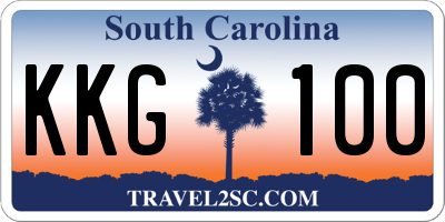 SC license plate KKG100