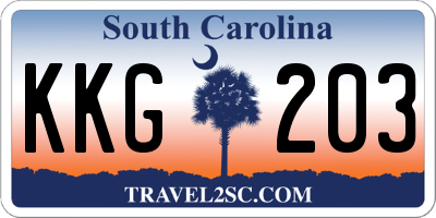 SC license plate KKG203