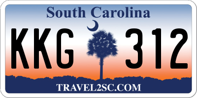 SC license plate KKG312