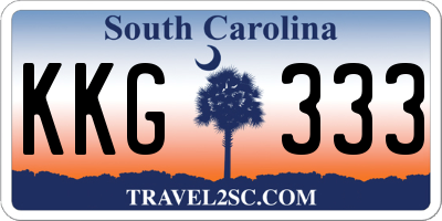 SC license plate KKG333