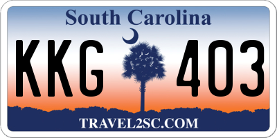 SC license plate KKG403