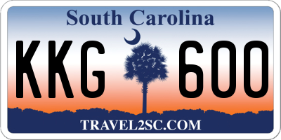 SC license plate KKG600