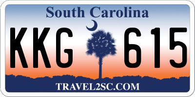 SC license plate KKG615
