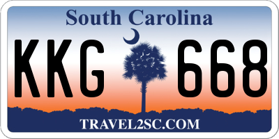 SC license plate KKG668
