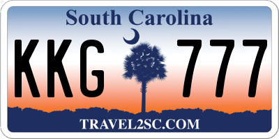 SC license plate KKG777