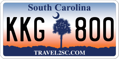 SC license plate KKG800