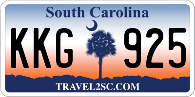 SC license plate KKG925