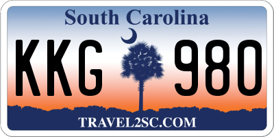 SC license plate KKG980