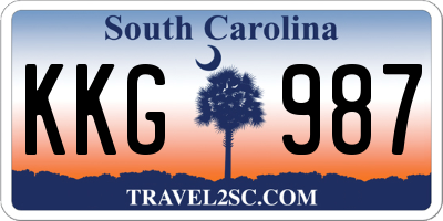 SC license plate KKG987