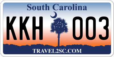 SC license plate KKH003