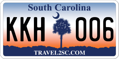 SC license plate KKH006