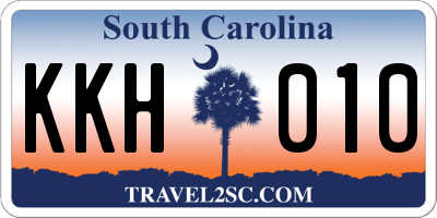 SC license plate KKH010