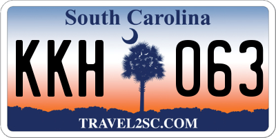 SC license plate KKH063