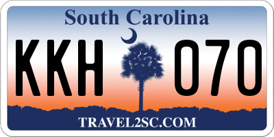 SC license plate KKH070