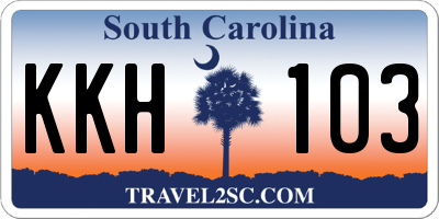SC license plate KKH103
