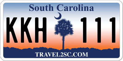 SC license plate KKH111