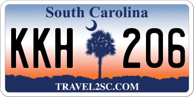 SC license plate KKH206