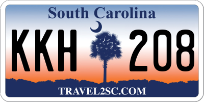 SC license plate KKH208
