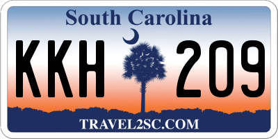 SC license plate KKH209