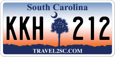 SC license plate KKH212