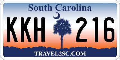SC license plate KKH216