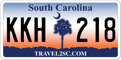 SC license plate KKH218