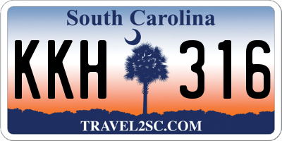 SC license plate KKH316
