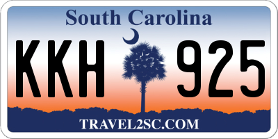 SC license plate KKH925