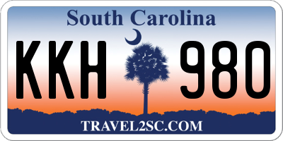 SC license plate KKH980