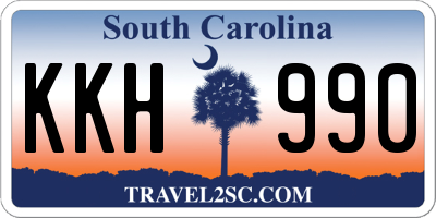 SC license plate KKH990
