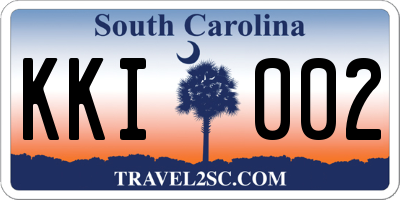SC license plate KKI002